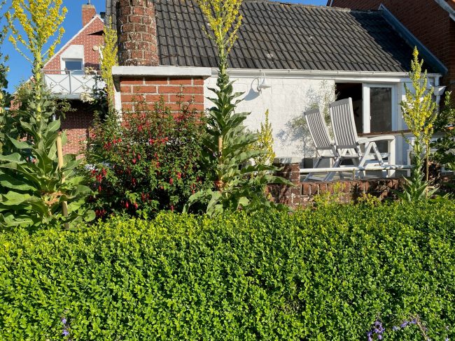 Terrasse am Sielufer vor dem Sielschuppen